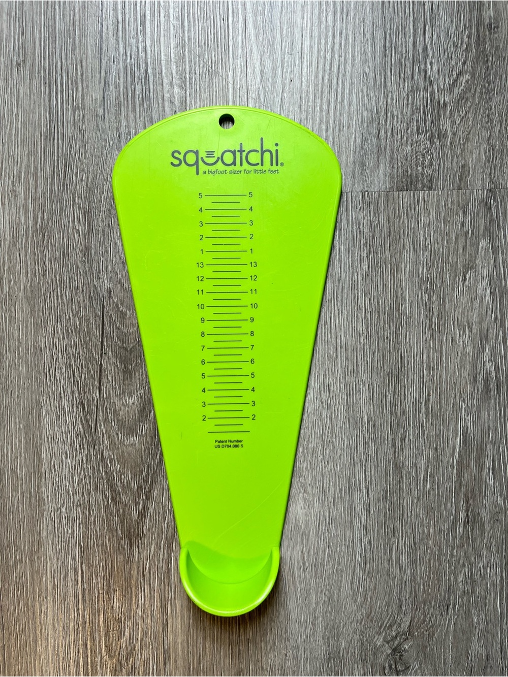 Squeatchi Children's Foot Measuring Tool in Bright Lime Green